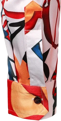 Vista 6 de Blusa de negocios para hombre ropa Lisa con botones Camisetas de manga larga con cuello vuelto túnica viaje oficina