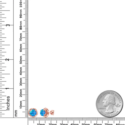Vista 351 de Gem Stone King Aretes de plata de ley 925 de 0.236 in con piedra natal redonda para mujer