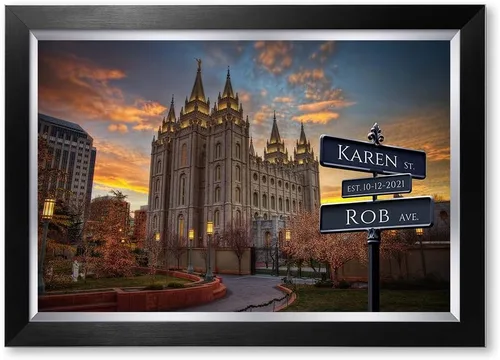 Vista 24 de IPIC - Personalized Framed Canvas with Custom Street Sign in Boston Personalized Street Signs with Names, Custom Canvas Print, Boston Sunset