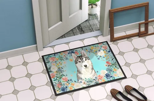 Vista 4 de Caroline's Treasures CK3408JMAT - Felpudo de Husky siberiano de 24 x 36 pulgadas, para interiores y exteriores, para entrada, antideslizante