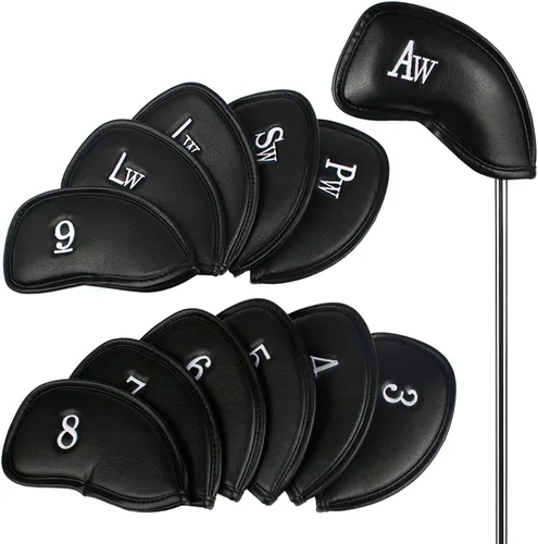 Vista 6 de Andux 12 fundas de cuero sintético para palos de golf con número en ambos lados MT/PU