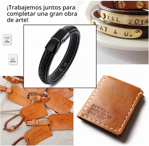 Vista 7 de Kit de estampado de cuero de 44 piezas, 36 sellos de cuero de 0.118 pulgadas con letras y números