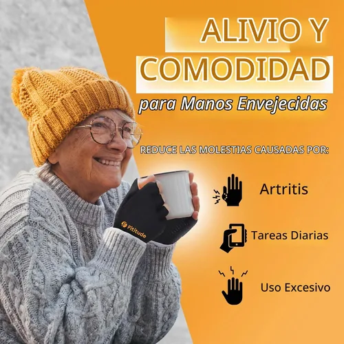 Vista 2 de Fititude Half Finger Compression Gloves with Copper Infusion for Arthritis Pain Relief and Swelling Support