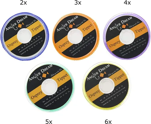 Vista 3 de AnglerDream 2 3 4 5 6X Tippet Line Clear Nylon 50M/55Yds Pesca con Mosca Tippet Línea con Soporte Tippet