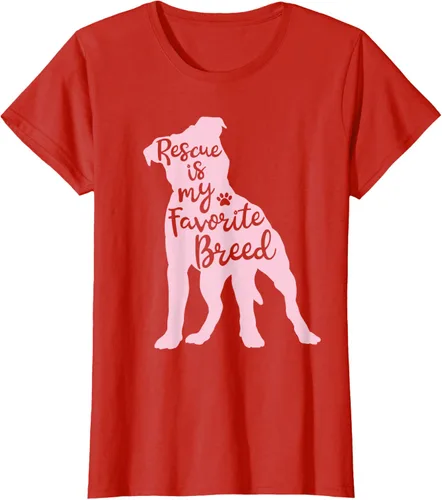 Vista 100 de Pitbull Rescue Is my Favorite Breed Dog Pit Bull Mama - Camiseta, Negro, S