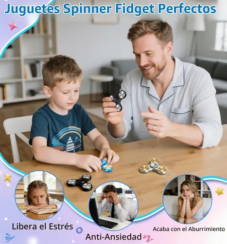 Vista 4 de ATESSON Fidget Spinner Juguete Ultra Duradero de Acero Inoxidable Rodamiento de Alta Velocidad Giros de Precisión Material de Metal Mano Spinner