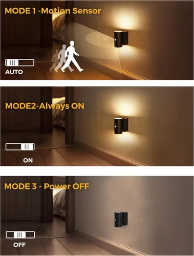 Vista 3 de L LOHAS LED Luz nocturna con sensor de movimiento, luz nocturna recargable