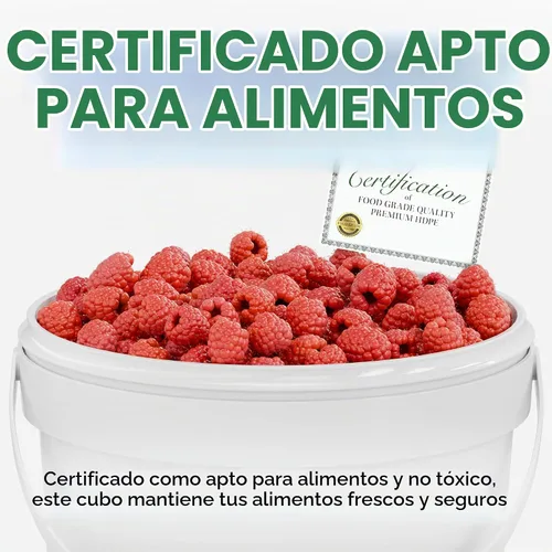 Vista 2 de EconoHome Cubo de plástico redondo de grado alimentario de 1 galón - Recipientes de almacenamiento de alimentos tipo deli con tapas ideales