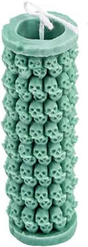 Vista 27 de Grainrain Molde de vela de silicona 3D con diseño de cráneo y rosa, molde de vela pilar decorado, moldes de silicona hechos a mano para hacer velas