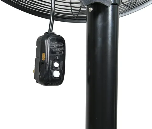 Vista 8 de K Tool International 77723; Ventilador de pedestal industrial resistente al agua IPX4 para exteriores, ventilador no oscilante de 24 pulgadas