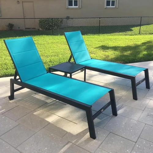 Vista 19 de PURPLE LEAF Juego de 2 tumbonas de aluminio para patio al aire libre con ruedas y mesa auxiliar, tumbona de piscina para jardín al aire libre, junto