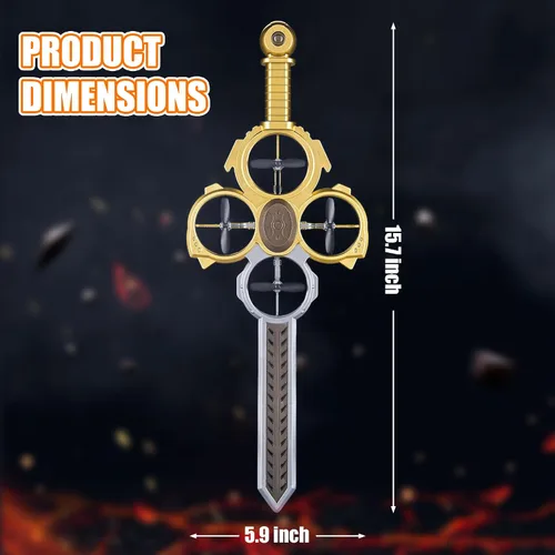 Vista 8 de Drone RC con espada voladora mejorada con luces LED coloridas, avión de control remoto de metal ABS con control de gestos manuales y reloj Oro