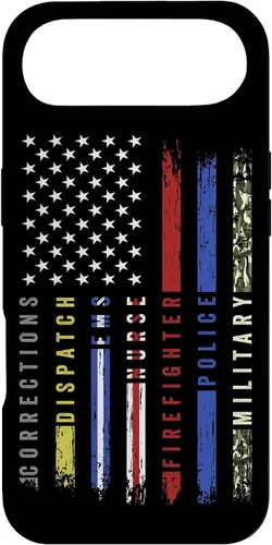 Vista 27 de First Responder Hero Flag Nurse EMS Police Fire Brigade - Carcasa militar para iPhone 17