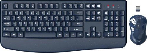 Vista 11 de Combo de teclado y mouse inalámbricos, EDJO, teclado ergonómico de tamaño completo de 2.4G para computadora con reposa muñecas y mouse inalámbrico