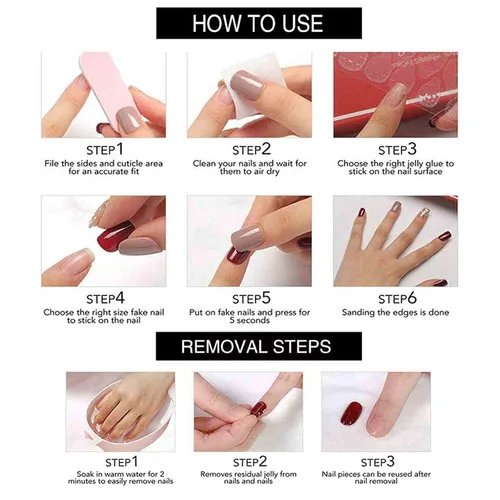 Vista 55 de Uñas postizas francesas a presión, uñas postizas largas de acrílico con forma de ataúd de cobertura completa, uñas postizas de bailarina