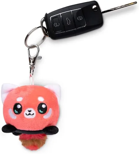 Vista 3 de TeeTurtle Llavero de peluche Panda rojo feliz