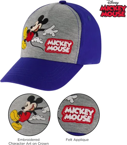 Vista 3 de Disney Boys Baseball Cap Mickey Mouse Adjustable Toddler Hat Ages 2-4 Or Boy Hats for Kids Ages 4-7