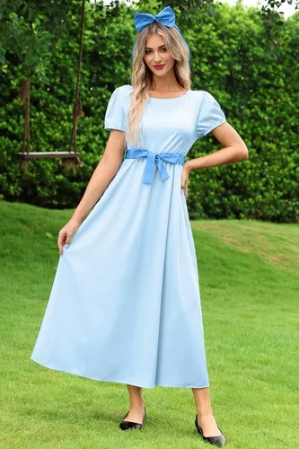 Vista 6 de For G and PL Vestido largo azul de princesa cosplay de Halloween
