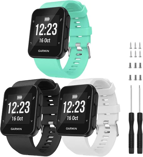 Vista 14 de GVFM banda compatible con Garmin Forerunner 35, silicona suave correa de repuesto para reloj inteligente Garmin Forerunner 35, se ajusta a muñeca