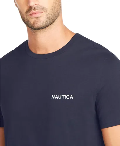 Vista 4 de Nautica - Camiseta de manga corta, color sólido y cuello redondo