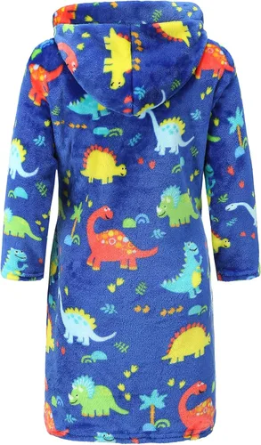 Vista 2 de Bata de baño con capucha para niños pijama de franela suave con capucha para niñas bata de spa para niños