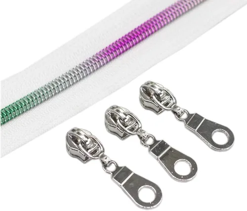 Vista 20 de YaHoGa #5 Cremalleras metálicas de nailon color latón antiguo de The Yard Bulk Cinta beige de 10 yardas con 25 unidades de tiradores para costura