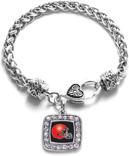 Vista 140 de Pulsera de dijes cuadrados de plata con joyería de circonita cúbica