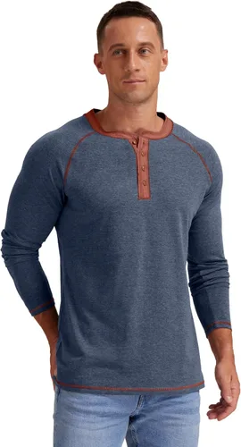 Vista 6 de Sailwind Camiseta de manga larga y corta para hombre Henley de algodón casual