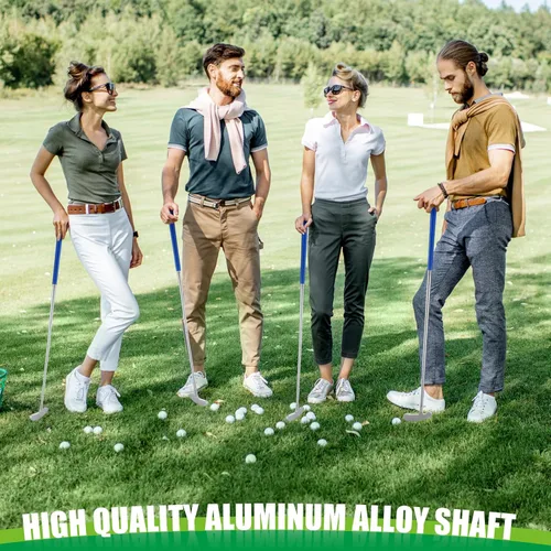 Vista 7 de Wettarn Juego de 3 palos de golf de dos vías para hombres, mujeres y niños, eje de putter resistente con 6 pelotas de golf de práctica para Azul