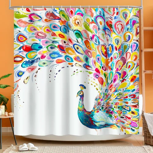 Vista 12 de Vimorco Cortinas de ducha, cortina floral para baño con 12 ganchos, tela de poliéster decorativa para el hogar, lavable a máquina, accesorios
