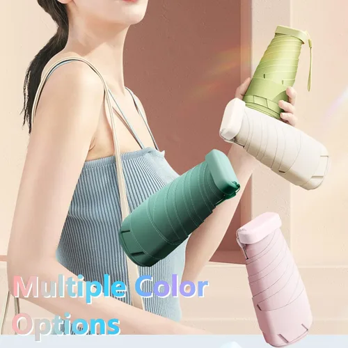 Vista 7 de Cloudia Mini paraguas para bolso, portátil y compacto, perfecto para lluvia y sol con protección UV