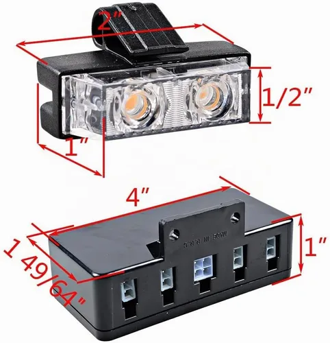 Vista 3 de Luces estroboscópicas intermitentes de emergencia, advertencia y peligro, Ambar