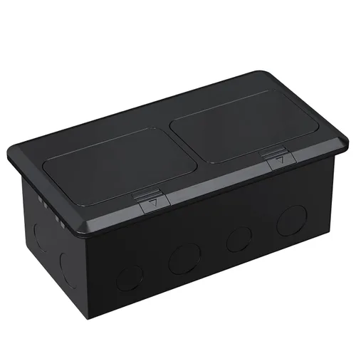 Vista 4 de WEBANG Kit eléctrico de caja de piso doble emergente, salida de receptáculo GFCI de acero inoxidable de 20 amperios, resistente a la intemperie
