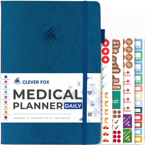 Vista 13 de Clever Fox Planificador médico diario: cuaderno de diario de salud, diario de bienestar y cuaderno de registro de autocuidado, dura 3 meses, 7 x
