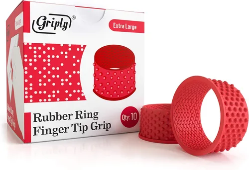 Vista 13 de Griply Dedales de Goma para Dedos Agarres de Mano Protector de Punta de Dedo de Goma Almohadillas para Dedos (Extra Pequeño)