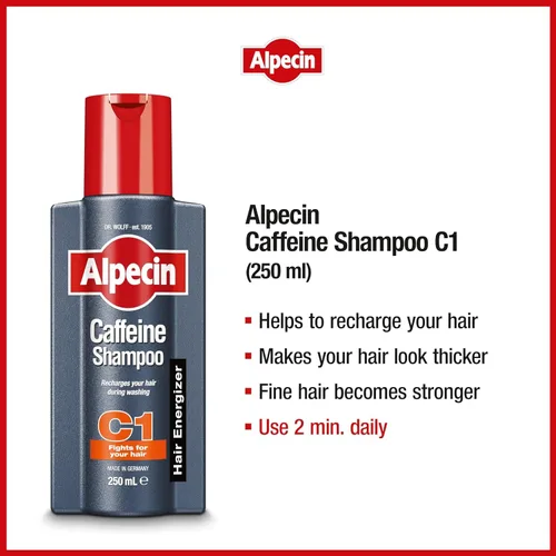 Vista 5 de Multibuy 3x Alpecin Caffeine Shampoo C1 Hair Energizer - 8.5 fl oz por ALPECIN