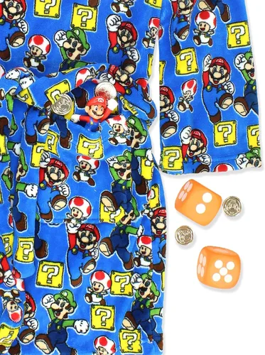 Vista 6 de Super Mario Brothers Luigi Toad - Bata de baño de felpa con capucha para adulto