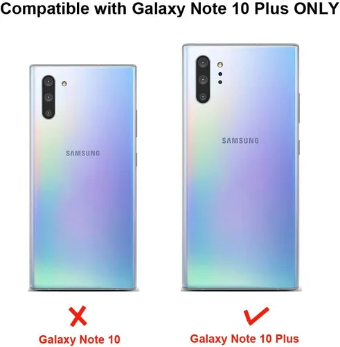 Vista 9 de Unov Funda para Galaxy Note 10 Plus Note 10 Plus 5G, transparente, con diseño, TPU suave, absorción de golpes, patrón delgado en relieve protector