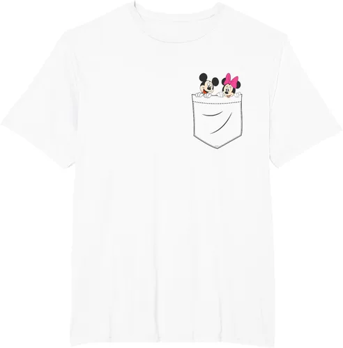Vista 10 de Disney Mickey & Minnie Mouse - Camiseta de bolsillo pequeño para pareja