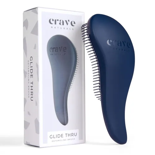 Vista 14 de Crave Naturals, Cepillo Desenredarte Deslizante para Resultados Definitivos, Niños y Adultos, Uso como Peine o Cepillo para Cabello, Color Negro