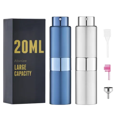 Vista 22 de Botella de perfume de viaje recargable 0.7 fl oz, atomizador de spray de colonia grande, negro