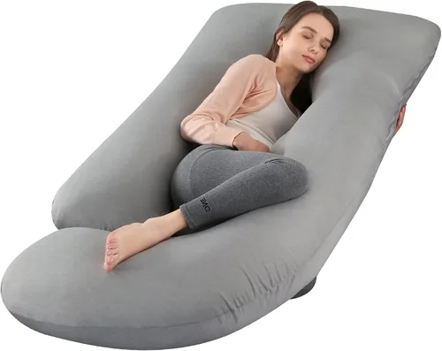 Vista 17 de BATTOP Almohada de embarazo para dormir, almohada de maternidad de cuerpo completo con funda extraíble lavable, soporte para espalda, caderas