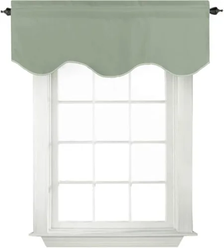 Vista 20 de Turquoize - Cenefa opaca para ventanas de cocina/baño/sala de estar/dormitorio con aislamiento térmico, cenefa festoneada con bolsillo para Aqua
