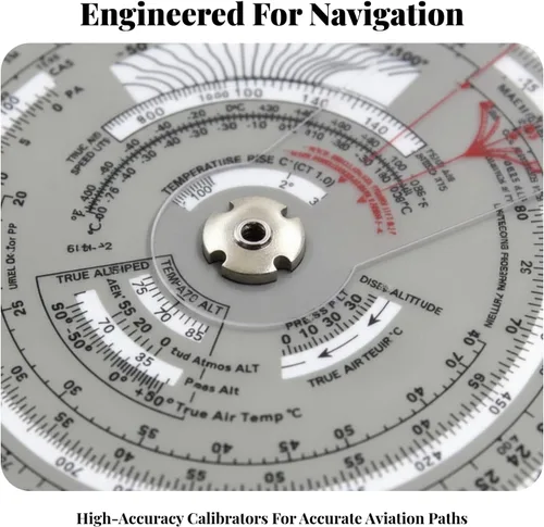 Vista 7 de Navigation Ruler Circular Slide Rule Aviation Computer for Students Planning E6B Computer with Metal Fastener Transparent