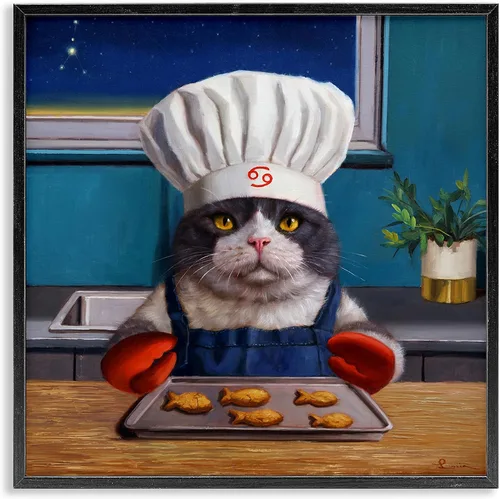 Vista 30 de Stupell Industries Gatos en el cine 3D Giclée enmarcado gris diseño de arte por Lund Roeser Enmarcado en blanco