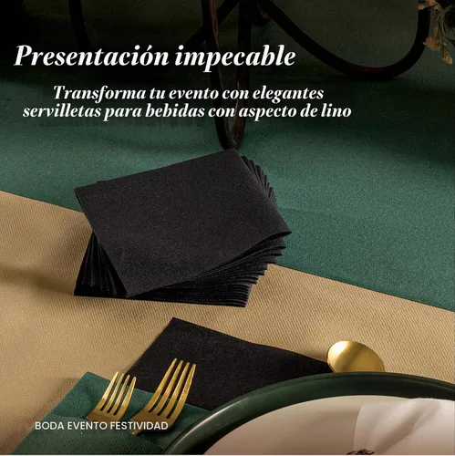 Vista 4 de Servilletas de cóctel desechables con tacto de lino, paquete de 200 servilletas de papel AMETHYST de 5 x 5 pulgadas para bar, restaurante y Amatista