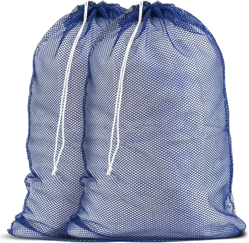 Vista 19 de Bolsa de lavandería de malla XL de Handy Laundry - Duradera, lavable a máquina con cierre de cordón seguro - Perfecta para dormitorios Negro