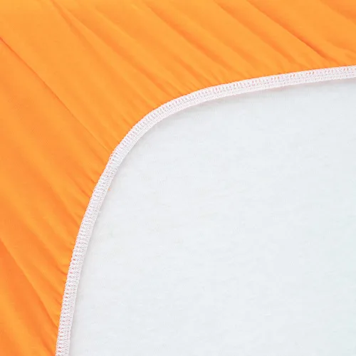 Vista 2 de SheetWorld Pack N Play - Sábana bajera ajustable de 100 % algodón, para patio de juegos cuadrado Graco, 36 x 36, naranja sólido, fabricado