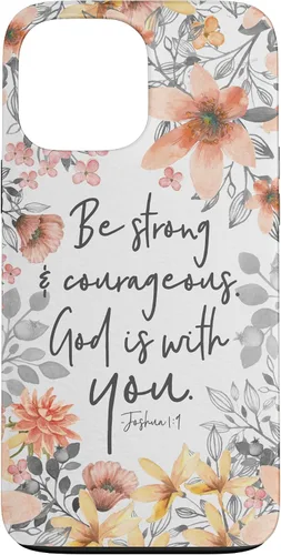 Vista 24 de Funda para iPhone 17 con cita cristiana de Joshua 1:9 con diseño de acuarela bonita floral