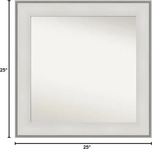 Vista 6 de Amanti Art Espejo personalizado, espejo de baño blanco imperial, espejo de pared o espejo de tocador de baño sobre el fregadero (25 x 25 pulgadas)